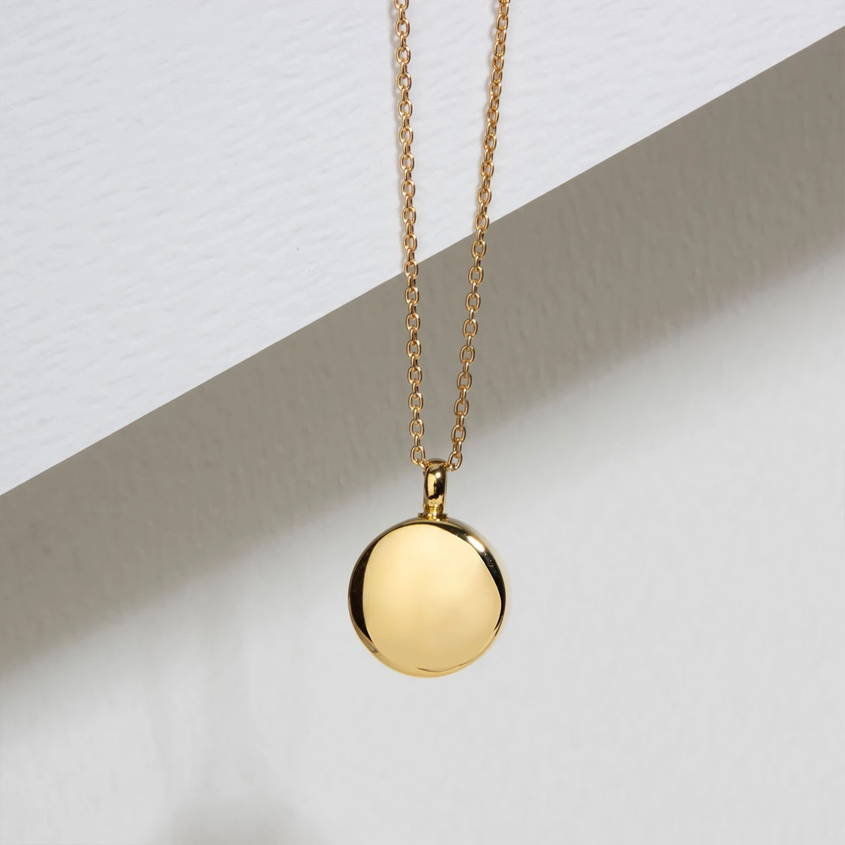 Small Round Ashes Urn Necklace – Gold 4 Small Round Ashes Urn Necklace – Gold - Image 2