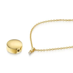 Small Round Ashes Urn Necklace – Gold 11 Small Round Ashes Urn Necklace – Gold -Fashion Accessories Round Urn Ashes Gold Open