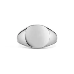 Classic Cushion Personalised Signet Ring – 925 Solid Silver -Fashion Accessories Rounded Classic Signet Ring Front Blank Silver