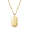 Wide Ingot Men’s Necklace – 18K Gold Plated Solid Silver