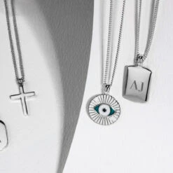 Wide Ingot Men’s Necklace – 925 Solid Silver 15 Wide Ingot Men’s Necklace – 925 Solid Silver -Fashion Accessories Rounded Dog Tag Lifestyle Silver SP09371A