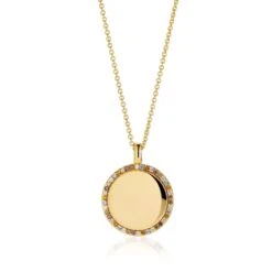 Pendant Follina Grande – 18K Gold Plated With Multicolour Zirconia