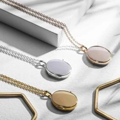 Gold Oval Personalised Locket 22 Gold Oval Personalised Locket -Fashion Accessories SMALL oval plain NEW HQ scaled 2