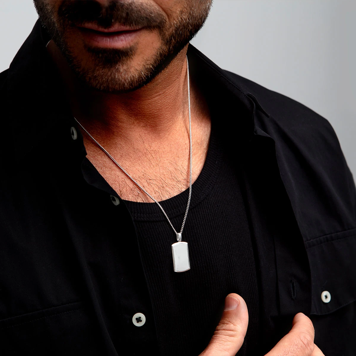 Wide Ingot Men’s Necklace – 925 Solid Silver 4 Wide Ingot Men’s Necklace – 925 Solid Silver - Image 2
