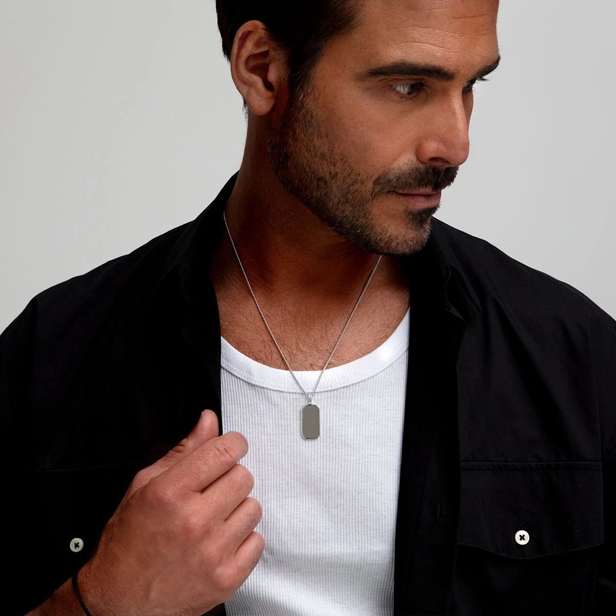 Octagonal Dog Tag Men’s Necklace – 925 Solid Silver 4 Octagonal Dog Tag Men’s Necklace – 925 Solid Silver - Image 2