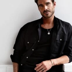 Solid Silver Compass Men’s Necklace -Fashion Accessories SP09379A SS