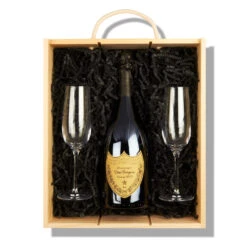 Dom Perignon Champagne & Engraved Double Flute