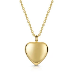 Scroll Heart Urn Ashes Necklace – Gold -Fashion Accessories Scroll Heart Ashes Urn Necklace Back Gold