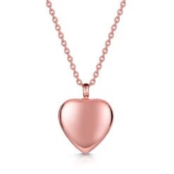 Scroll Heart Urn Ashes Necklace – Rose Gold 13 Scroll Heart Urn Ashes Necklace – Rose Gold -Fashion Accessories Scroll Heart Ashes Urn Necklace Back Rose