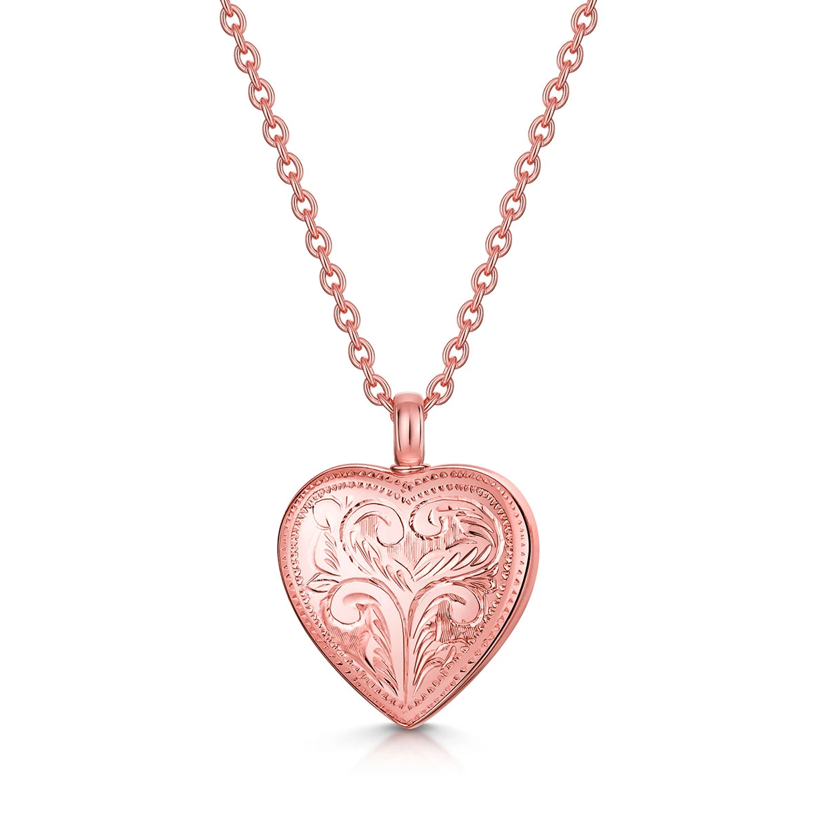 Scroll Heart Urn Ashes Necklace – Rose Gold 3 Scroll Heart Urn Ashes Necklace – Rose Gold