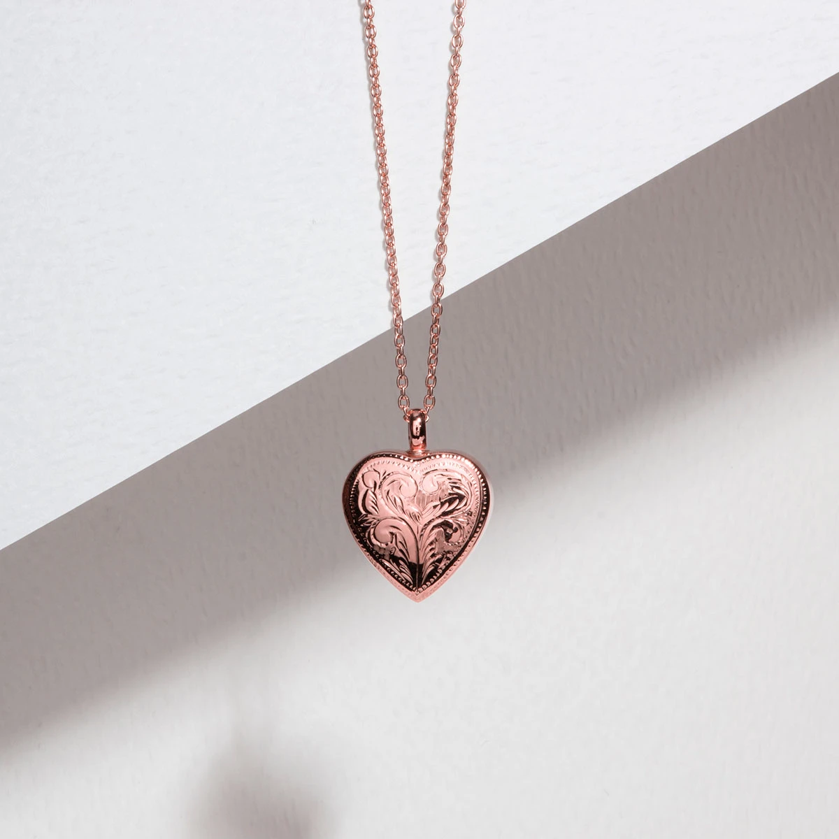 Scroll Heart Urn Ashes Necklace – Rose Gold 4 Scroll Heart Urn Ashes Necklace – Rose Gold - Image 2