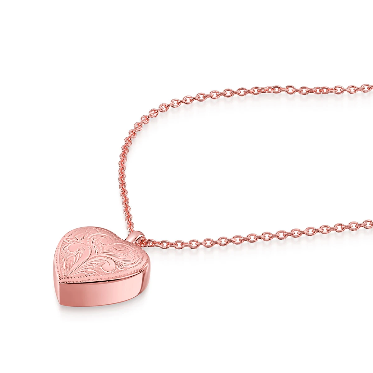 Scroll Heart Urn Ashes Necklace – Rose Gold 7 Scroll Heart Urn Ashes Necklace – Rose Gold - Image 5
