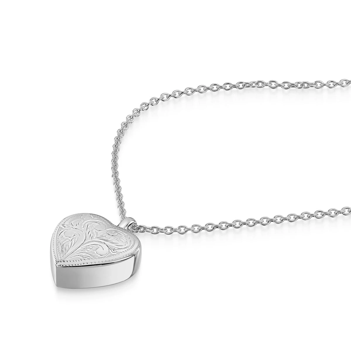 Scroll Heart Urn Ashes Necklace – Silver 6 Scroll Heart Urn Ashes Necklace – Silver - Image 4