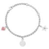 Silver Charm Engraved Bracelet