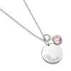 Swarovski® Birthstone Disc Necklace – Silver 2 Swarovski® Birthstone Disc Necklace – Silver -Fashion Accessories Silver Disc Charm Hero