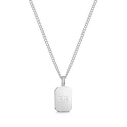 Ingot Tag Men’s Necklace – 925 Solid Silver -Fashion Accessories Silver Ingot Tag Example SP09373A