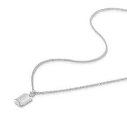 Ingot Tag Men’s Necklace – 925 Solid Silver -Fashion Accessories Silver Ingot Tag Flat SP09373A