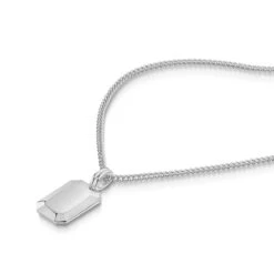 Ingot Tag Men’s Necklace – 925 Solid Silver -Fashion Accessories Silver Ingot Tag Zoom SP09373A