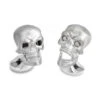 Silver Skull Cufflinks With Diamond Eyes -Fashion Accessories Skull silver cufflinks hero
