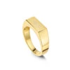 Slim Rectangular Personalised Signet Ring – 18K Gold Plated Solid Silver -Fashion Accessories Slim Rectangular Signet Ring Side2 Gold
