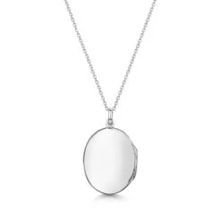 Little Oval Scroll Personalised Locket – Silver -Fashion Accessories Small Oval Scroll Reverse Silver