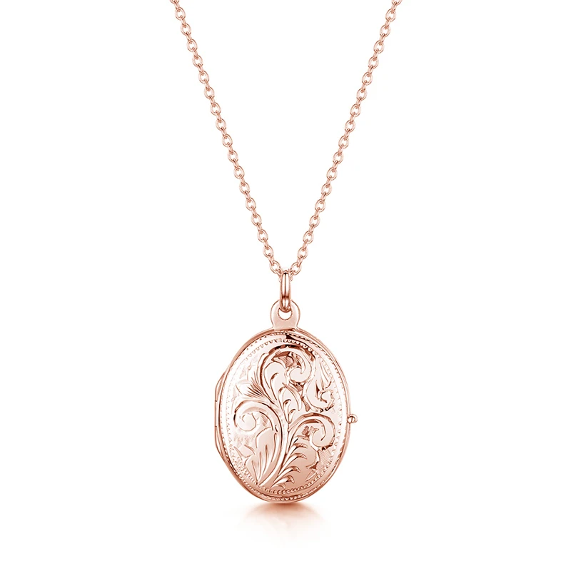 Little Oval Scroll Personalised Locket – Rose Gold 3 Little Oval Scroll Personalised Locket – Rose Gold