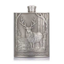 Pewter Stag Hip Flask Personalised