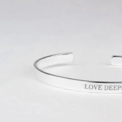 Personalised Cuff Bangle – 925 Solid Silver -Fashion Accessories Steel Cuff Bangle Lifestyle Silver