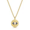 Eye Of Providence Men’s Necklace – 18K Gold Plated Steel -Fashion Accessories Steel Eye Of Providence Front Gold