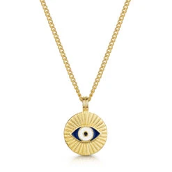 Eye Of Providence Men’s Necklace – 18K Gold Plated Steel