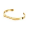 Flat Bangle Cuff – 18K Gold Plated Steel -Fashion Accessories Steel Flat Faced Cuff Bangle Full Gold