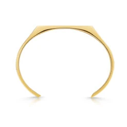 Flat Bangle Cuff – 18K Gold Plated Steel 10 Flat Bangle Cuff – 18K Gold Plated Steel -Fashion Accessories Steel Flat Faced Cuff Bangle Side Gold