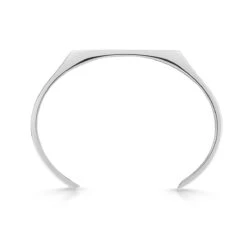Flat Bangle Cuff – Polished Steel -Fashion Accessories Steel Flat Faced Cuff Bangle Side Silver