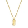 Small Ingot Men’s Necklace – 18K Gold Plated Steel -Fashion Accessories Steel Ingot Front Gold