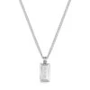 Small Ingot Men’s Necklace – Stainless Steel 1 Small Ingot Men’s Necklace – Stainless Steel -Fashion Accessories Steel Ingot Front Silver