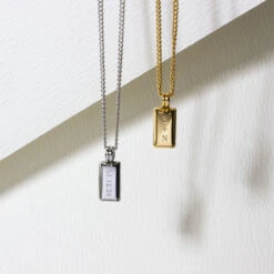Small Ingot Men’s Necklace – Stainless Steel -Fashion Accessories Steel Ingot Lifestyle 1