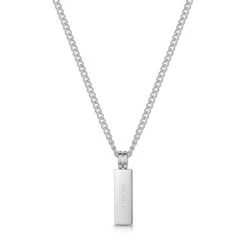 Tag Personalised Men’s Necklace – Stainless Steel -Fashion Accessories Steel Mini Totem Back Silver