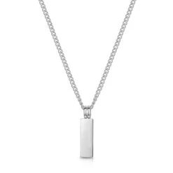 Tag Personalised Men’s Necklace – Stainless Steel -Fashion Accessories Steel Mini Totem Front Blank Silver