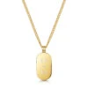 Pill Dog Tag Personalised Necklace – 18K Gold Plated Steel -Fashion Accessories Steel Pill Dog Tag Front Gold
