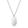 Pill Dog Tag Personalised Necklace – Stainless Steel -Fashion Accessories Steel Pill Dog Tag Front Silver