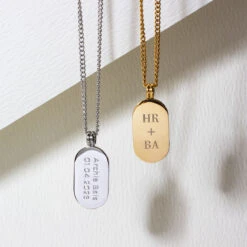 Pill Dog Tag Personalised Necklace – 18K Gold Plated Steel -Fashion Accessories Steel Pill Dog Tag Lifestyle 1