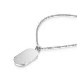Pill Dog Tag Personalised Necklace – Stainless Steel -Fashion Accessories Steel Pill Dog Tag Zoom Back Silver