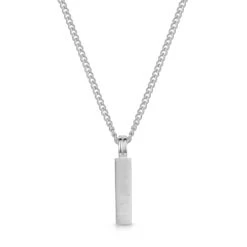 Ridged Totem Men’s Necklace – Stainless Steel -Fashion Accessories Steel Ridged Totem Back Blank Silver