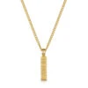 Ridged Totem Men’s Necklace – 18K Gold Plated Steel 2 Ridged Totem Men’s Necklace – 18K Gold Plated Steel -Fashion Accessories Steel Ridged Totem Front Gold
