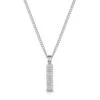 Ridged Totem Men’s Necklace – Stainless Steel -Fashion Accessories Steel Ridged Totem Front Silver