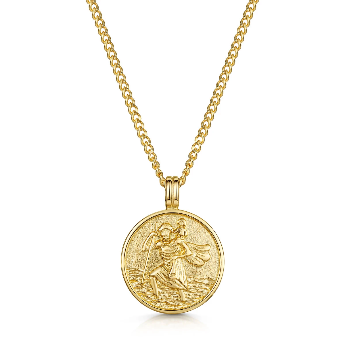 St Christopher Personalised Necklace – 18K Gold Plated Steel 3 St Christopher Personalised Necklace – 18K Gold Plated Steel