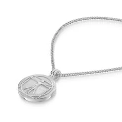 Vitruvian Man Personalised Necklace – Stainless Steel -Fashion Accessories Steel Vitruvian Man Zoom Silver
