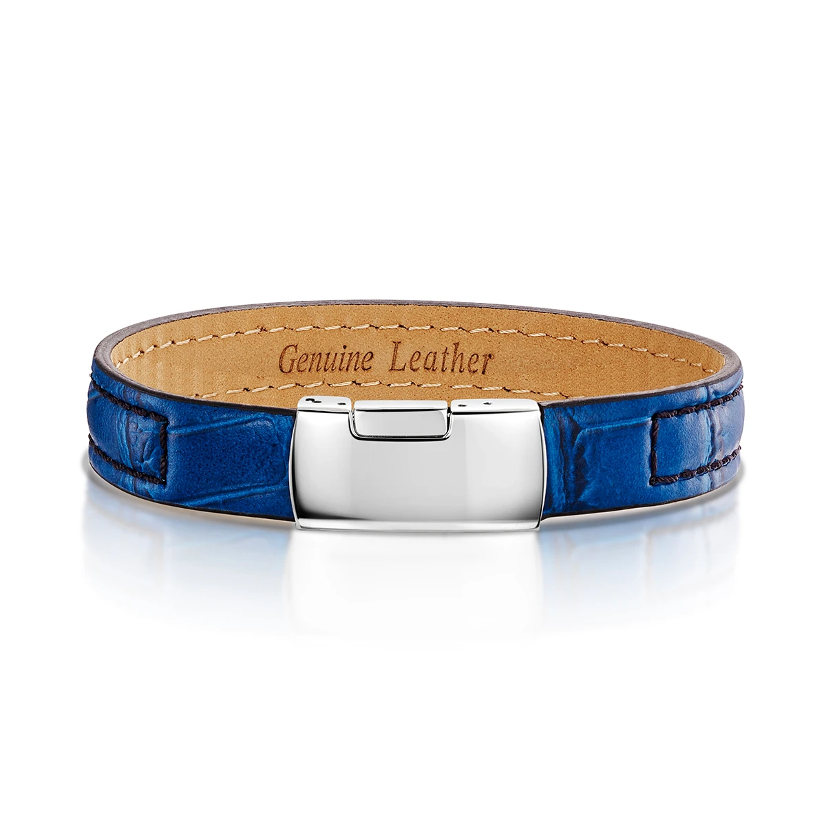 Adjustable Leather Men’s Bracelet – Blue 3 Adjustable Leather Men’s Bracelet – Blue
