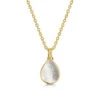 Mother Of Pearl Teardrop Urn Ashes Necklace – Gold -Fashion Accessories Teardrop MOP Ashes Urn Necklace Front Gold