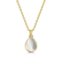 Mother Of Pearl Teardrop Urn Ashes Necklace – Gold